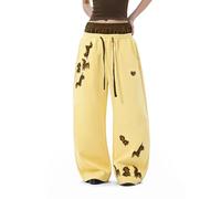Aelfric Eden Dackel Baggy Jogginghose Herren Damen Double Waist Sweatpants Baumwolle Kordelzug Freizeithose Y2K Streetwear Sporthose mit Taschen S