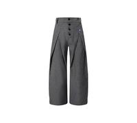 Aelfric Eden Damen Gefaltete Baggy Barrel Hose Elegant Anzughose Hohe Taille Büro Freizeithose Stoff Business Arbeitshosen Weite Sweatpants mit Taschen M
