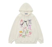 Aelfric Eden Kapuzenpullover für Damen Hoodie Oversized Colorful Bow Hoodie Sweatshirt Y2K mit Kapuze Vintage Hooded Oberteile Streetwear Pullover Beige S