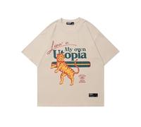 Aelfric Eden Oversized Tshirt Herren Unisex T-Shirt mit Tiger Graphic Vintage Style Kurzarm Streetwear Baggy Shirts M