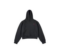 Aelfric Eden Solid Boxy Hoodie Damen Oversize Kapuzenpullover Herren Basic Unisex Sweatshirt mit Kapuze Langarm Oberteil Schwarz, S