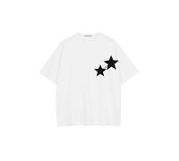 Aelfric Eden T-Shirt Oversized Herren Tshirt Sommer Kurzarm Rundhals Basic Oberteile Lässig Y2K T-Shirt mit Sternchen Streetwear Longshirt Tops Weiß L