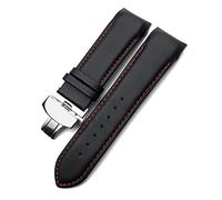 AEMALL Echtes Lederarmband 22mm 23mm 24mm für Tissot T035 617 627 439 Braun Schwarz Kalbsleder Uhrenarmband Faltschließe (Color : T035 Black Red, Size : 23mm)