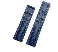 AEMALL Echtes Lederarmband für Breitling Uhrenarmband aus Rindsleder mit Faltschließe 22 mm 24 mm Uhrenarmbänder (Farbe: 01 blau ohne Verschluss, Größe: 24 mm)