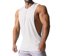 Ärmellos Tank Top Herren Sport Tanktop Achselshirt Muscle Shirt Unterhemd Schnelltrocknend Atmungsaktiv Fitness Funktion Shirt Gym Running Ärmelloses Shirt Herren A-White 3XL