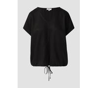 s.Oliver Ärmellose Bluse aus Lyocell mit Tunnelzug am Saum schwarz 44