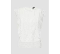 s.Oliver BLACK LABEL Regular Fit Bluse aus Spitze in Offwhite, Größe 46
