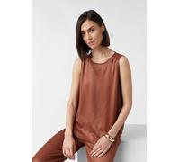 Ärmellose Bluse aus Viskosesatin braun 42