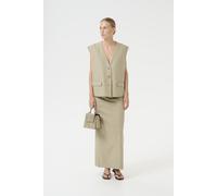 Gestuz Regular Fit Weste aus Viskose-Leinen-Mix Modell 'IZZA' in Sand, Größe 38