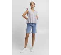 ICHI IHGRY TO5 Damen Bluse Kurzarm mit V-Ausschnitt aus 100% Baumwolle Vichy Karo, Größe:38, Farbe:Lavender Fog (133820)