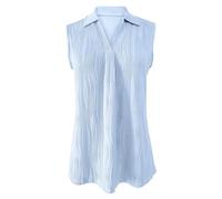 Ärmellose Bluse Mit Kragen Damen - Oberteile Damen Tiefes V Ausschnitt, Elegant Top Ärmellos Blusen Ärmellos Bluse Chiffonblusen Kragentop V Ausschnitt Sommer Tank Top Lässig Tanktop Locker Hemd