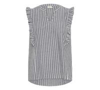 Ärmellose Bluse Regular fit Black Melange/White Stripe melange S