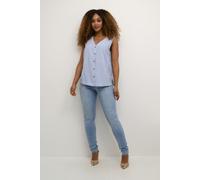 Ärmellose Bluse Regular fit blue white EU 38 / UK 10
