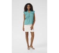 Blusentop KAFFE "Shirtbluse KAliany", Damen, Gr. 38, blau (teal), Obermaterial: 80% Viskose CV. 20% Nylon NY., Blusen Blusentop (13011949-38) teal
