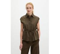 Ärmellose Crinkle-Bluse regular braun 38