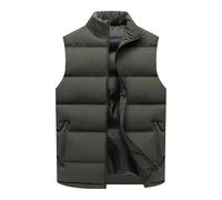 Ärmellose Herren-Weste, warme Jacke, Winterjacke, Reißverschluss, Stehkragen, lässige Weste, En8, XXL