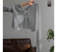 Ärmellose Kleid-Cover-Up im französischen Stil, Volant-Saum Langarm T-Shirt Cover-Up, Strick-Bolero für Frauen, Sommer Sonnenschutz-Top