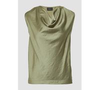 Ärmellose Satinbluse mit Wasserfall-Ausschnitt 46 Grün 2164276.7721.46