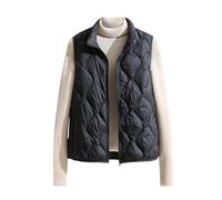 Ärmellose Steppweste Damen Leicht Daunenweste Damen Puffer Weste Stepp Damen Wattierte Weste Damen Frauen Ärmellos Jacke Damen Quilted Vest Women Damen-Steppwesten Leichte Steppweste Damen Schwarz 4XL
