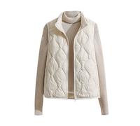 Ärmellose Steppweste Damen Leicht Daunenweste Damen Puffer Weste Stepp Damen Wattierte Weste Damen Frauen Ärmellos Jacke Damen Quilted Vest Women Damen-Steppwesten Leichte Steppweste Damen Beige L