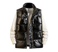 Ärmellose Weste Herren Outdoor, Steppweste Herren Große Größen,Daunenweste Herren Glänzende Winterweste Stylischer Leichte Fleeceweste Slim Fit Stehkragen Westen Warme Vest Freizeitweste Winter