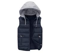 Ärmellose Weste Herren Outdoor, Steppweste Herren Mit Kapuze,Daunenweste Herren Große Größen Stylischer Lässig Winterweste Leichte Reißverschluss Kapuzenweste Slim Fit Fleeceweste Westen Warme Vest