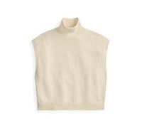 Ärmelloser Baumwoll-Rollkragenpullover L Cream