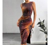 Ärmelloses Bodycon-Kleid für Damen mit Batik-Strickmuster