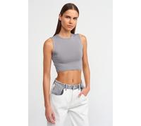 Ärmelloses Crop-Top aus Baumwoll-Jersey L