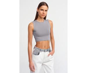 Ärmelloses Crop-Top aus Baumwoll-Jersey M