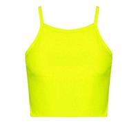 Ärmelloses Damen-Bralet-Top mit Trägern, bauchfrei, Stretch, Größe 36-42, Cami, Basic, Fitnessstudio, Sport, Lauf-BH, neongelb, 38-40