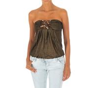 Ärmelloses Damen-T-Shirt mit breitem Stricktop-Effekt 10DMT0084 S