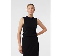 Ärmelloses Jersey-Top mit Stehkragen und Glitzergarn schwarz 44