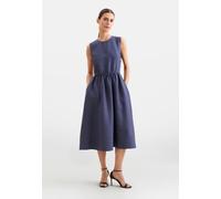 Ärmelloses Kleid aus 100% Leinen Blau 40 (60.853222-0017-40)