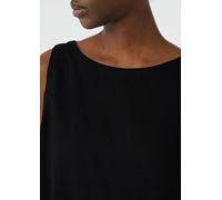 Ärmelloses Leinenmix-Top mit U-Boot-Ausschnitt schwarz 36