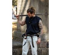 Ärmelloses Mittelalter- Schnürhemd "Jean" Schwarz M