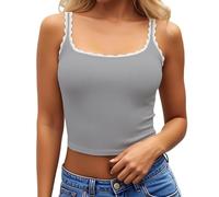 Ärmelloses Poloshirt Damen Spitzentop Glitzer Kapuze Kurzarmbluse Braunes Lagenlook Trachten BHS Strick Cordblusen Bestickte Gerippt Hirsch Hellgrün Olivgrüne Gehäkelte Kastenform Glänzende Rechnung