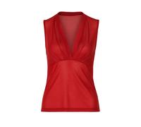 Ärmelloses rotes Top mit V-Ausschnitt - 100 % Viskose-Jersey EU 38 / UK 10