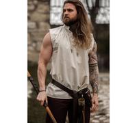 Leonardo Carbone® Ärmelloses Mittelalter Hemd Louis - Mittelalter Kleidung, Mittelalter?Hemd Herren, LARP-Kleidung, Festival Outfit Herren, Kostüm, Freizeithemden Natur L