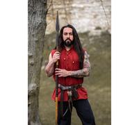 Leonardo Carbone® Ärmelloses Mittelalter Hemd Louis - Mittelalter Kleidung, Mittelalter?Hemd Herren, LARP-Kleidung, Festival Outfit Herren, Kostüm, Freizeithemden Rot XXL