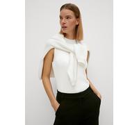 Ärmelloses Stricktop mit Rippstruktur weiß 44