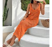 Ärmelloses Überkleid mit V-Ausschnitt, für den Strandurlaub im Sommer, Cut Out