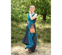 Battle-Merchant - Ärmelloses Mittelalterkleid Jarle - Wikinger Träger-Kleid für Damen - Mittelalter, Kostüm, LARP, Fantasy (XL, Petrol/Dunkelblau)