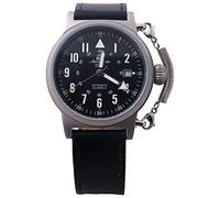 Aeromatic Deutsche Pilot Automatikuhr Spezielle Federkrone Safe System Vintage Design Modell A1331, Schwarz , Large, Deutsch