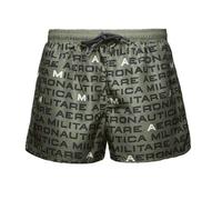 Aeronautica Militare Badehose, Boxershorts BW0237 für Herren, Slip, Shorts, Pool mit Allover-Logo 261BW0237UCT04318, grün, X-Large