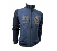 Aeronautica Militare Full-Zip FE2062 Zweifarbiges Herren-Sweatshirt, Strickjacke, dreifarbige Pfeile, Avio - Marineblau, XXL