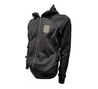Aeronautica Militare Full-Zip FE2064 Herren-Kapuzen-Sweatshirt, Strickjacke, dreifarbige Pfeile, 34300 Jet Black, XL