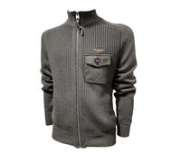 Aeronautica Militare Full-Zip MA1565 Herren-Cardigan, englische Küste, Baumwolle, 34400 Beluga Grey, Medium