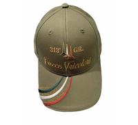 Aeronautica Militare HA1205 Herrenmütze bestickt 313° Gruppe Pfeile dreifarbig, militär-grün, One size