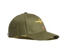 Aeronautica Militare Iconische Kappe aus Baumwolle mit Logo, grün, One size